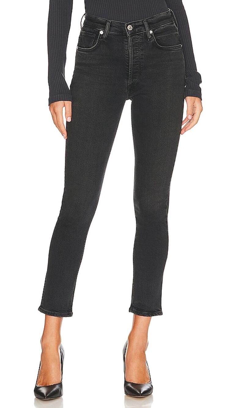 Citizens Of Humanity Classic Black Ink Charlotte High Rise Straight Denim Jeans